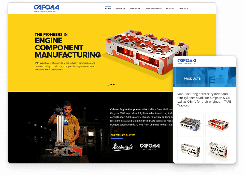 Cafoma website design