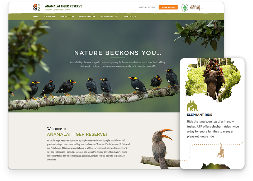 Anamalai Tiger Reserve website design