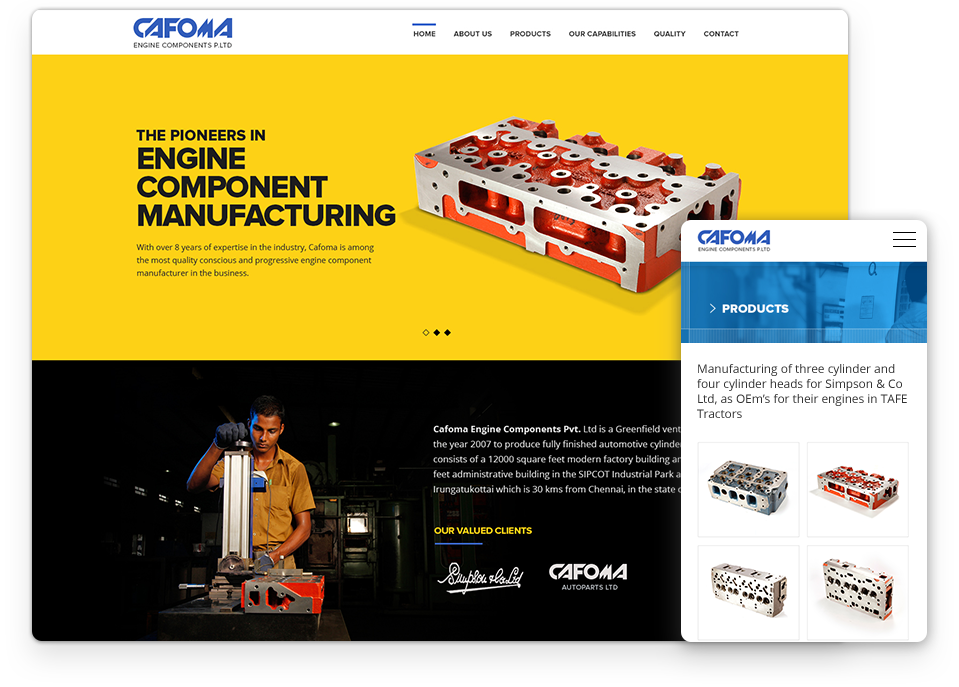 Cafoma website design